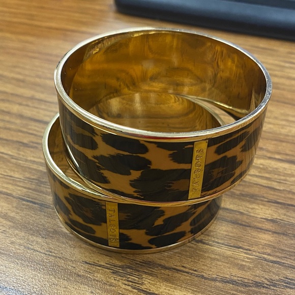 Talbots Leopard-Print Resin Cuff Bracelets in Black and Yellow - Picture 5 of 5